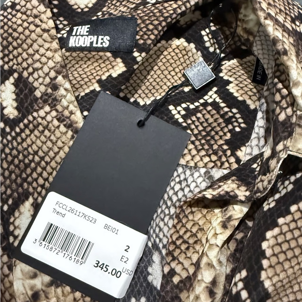 KOOPLES silk python print blouse M new with tags - Picture 3 of 4